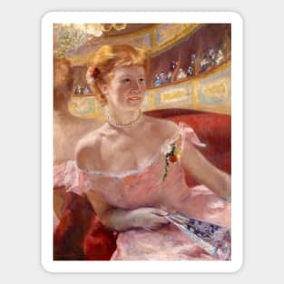Woman with a Pearl Necklace in a Loge by Mary Cassatt Magnet